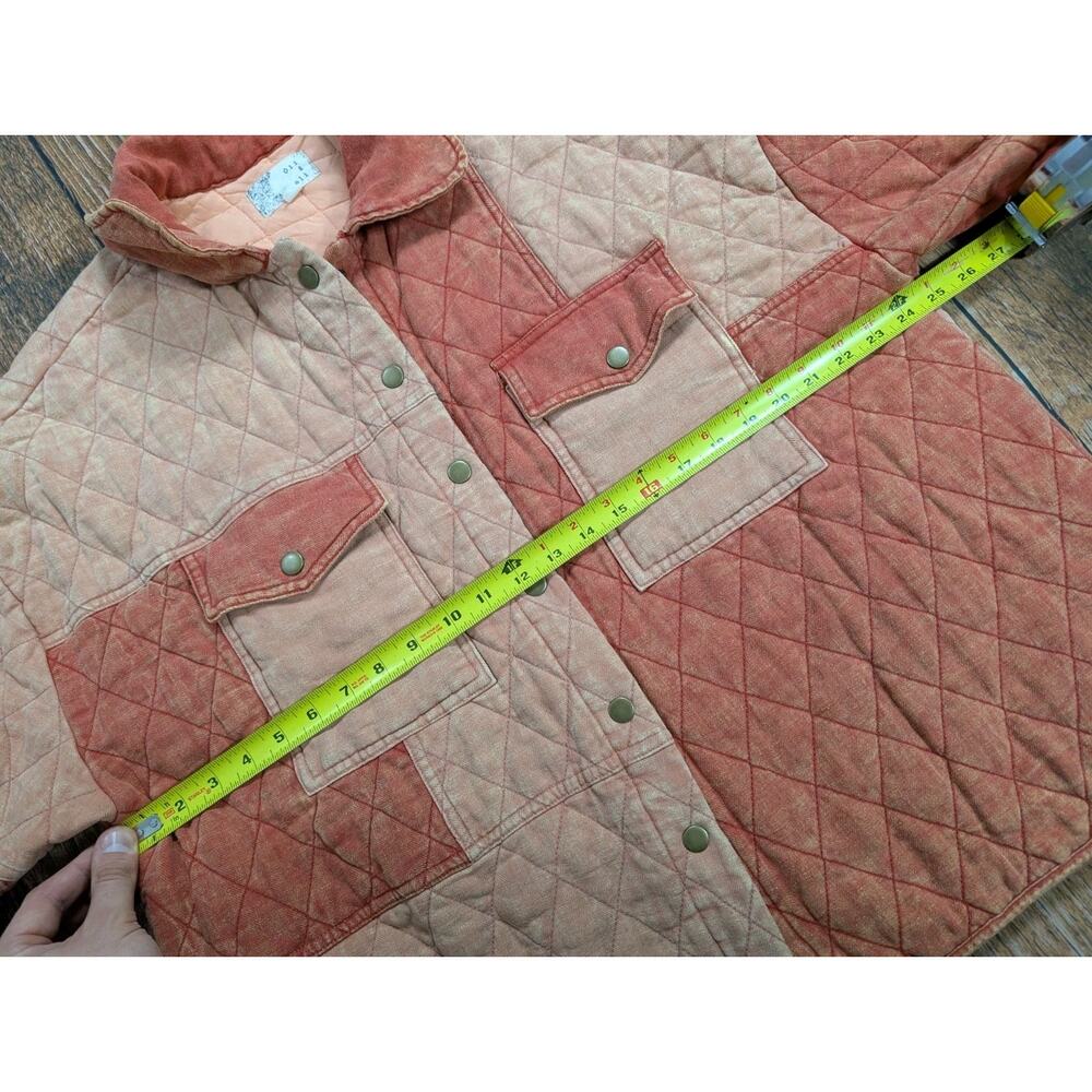 Oli & Hali Women's Patchwork Color Block Snap Jacket Pink Size Small Quilted - Picture 14 of 15